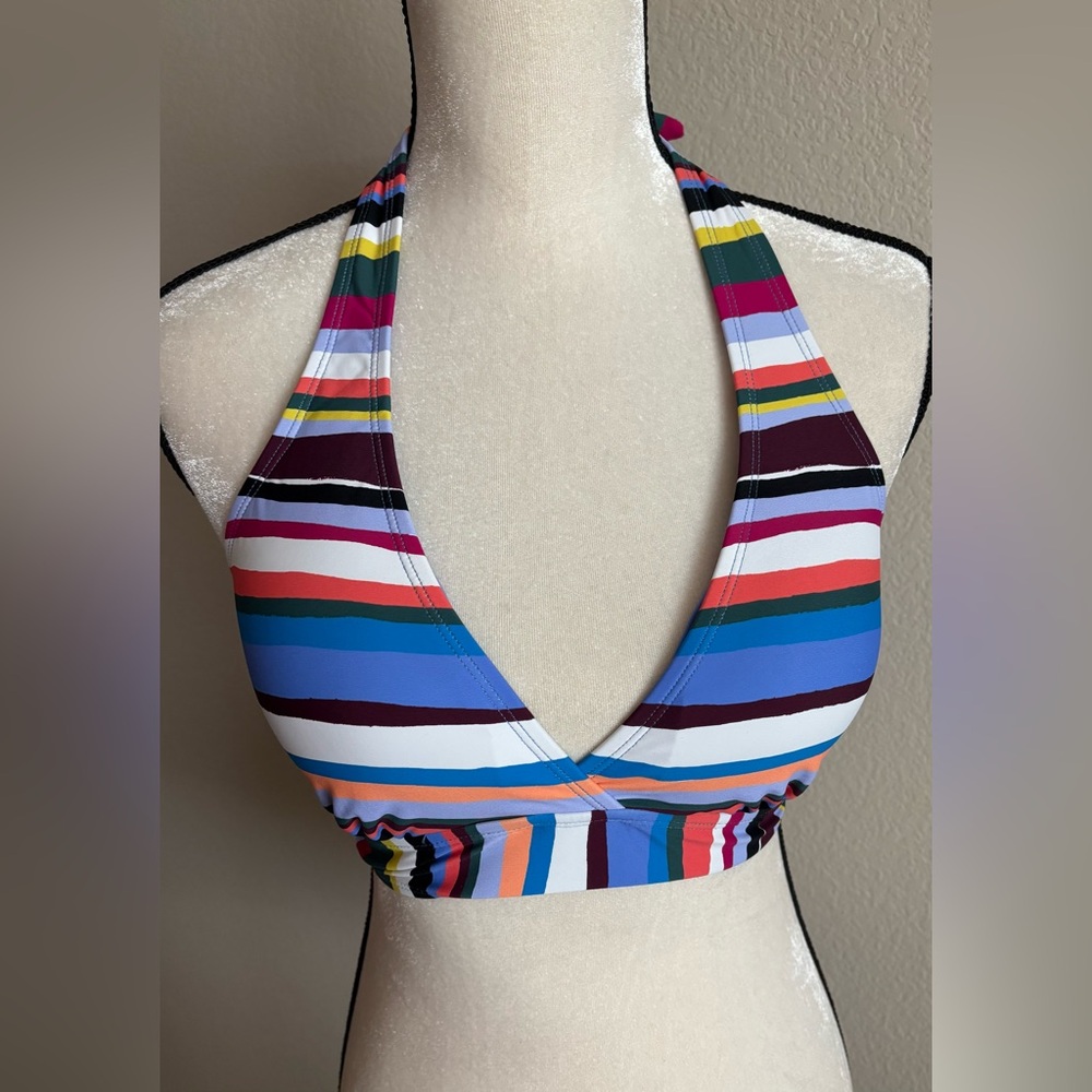 NWT Anne Cole Multicolor Striped Bikini Top